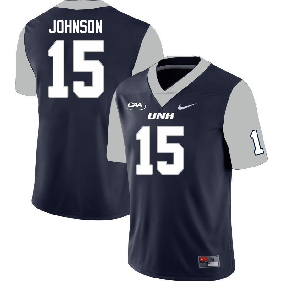 New Hampshire Wildcats #15 Dajzuan Johnson College Football Jerseys Stitched Sale-Navy